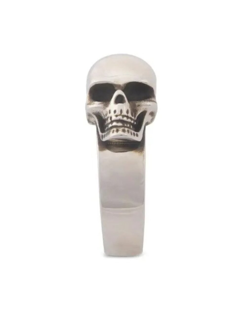 NWB Alexander McQueen The Side Skull Ring Silver Mens Size 19"